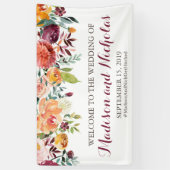 Décoration de bannière de mariage avec fleurs d'au (Vertical)