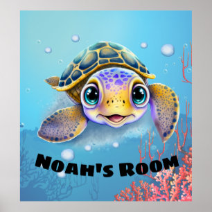 Décoration de chambre pour enfants Tortues sous la
