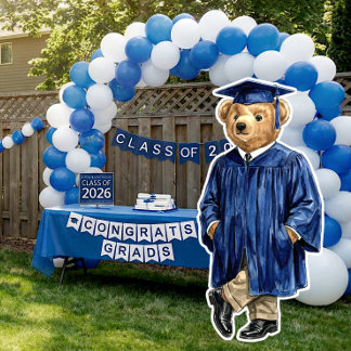 Décoration de fête de fin d'études imprimable Ours