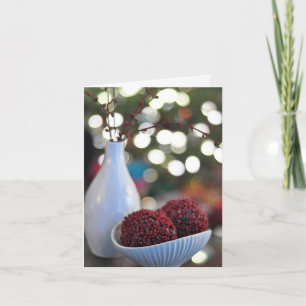 Décoration de fêtes en blanc et rouge, vase, Carte