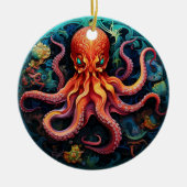 Décoration de l'arbre en céramique octopus (Devant)