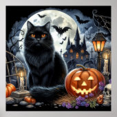 Décoration de maison de chat noir Halloween (Devant)