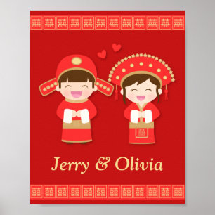 Décoration de mariage de couple traditionnel chino