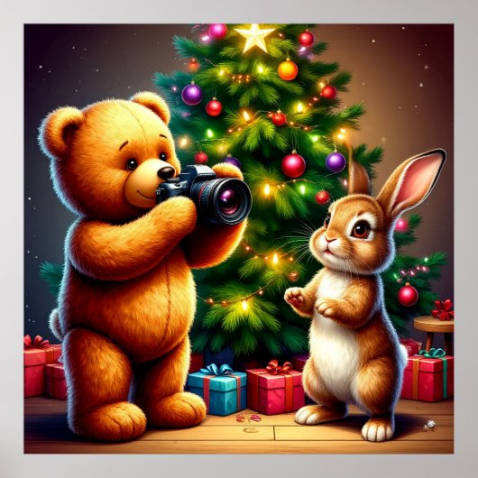 Décoration de Noël d'animaux mignons pour une pièc (Devant)