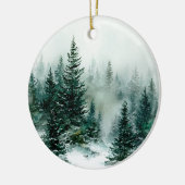 Décoration de Noël en pin enneigé (Gauche)