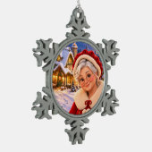 Décoration de Noël flocon Mère Noël (Gauche)