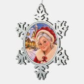Décoration de Noël flocon Mère Noël (Vue impression)