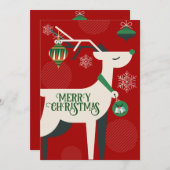 Décoration de Noël invitation classique géométriqu (Devant / Derrière)