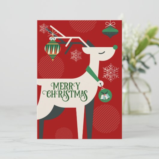 Décoration de Noël invitation classique géométriqu (Debout devant)