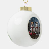 Décoration de Noël Jack Russell enneigé  (Gauche)