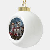 Décoration de Noël Jack Russell enneigé  (Droite)