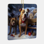 Décoration de Noël Traîneau enneigé Pitbull (Droite)
