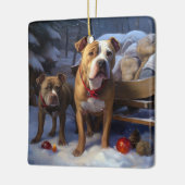 Décoration de Noël Traîneau enneigé Pitbull (Gauche)