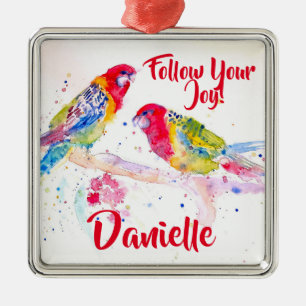 Décoration de nom de perroquet Rosella peinture à