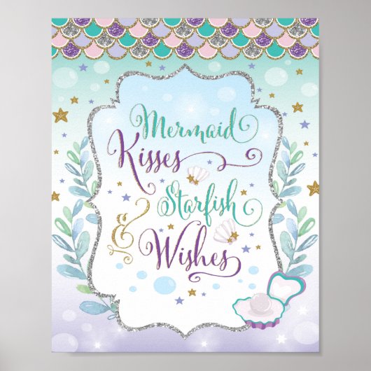 Décoration de nurserie de fille sirène Art mural s (Devant)