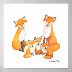 Décoration de nurserie famille renard Maman renard