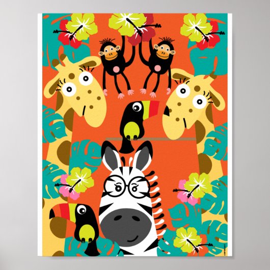 Décoration de pépinière mignonne avec des animaux (Devant)