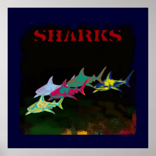 décoration de requins estampes