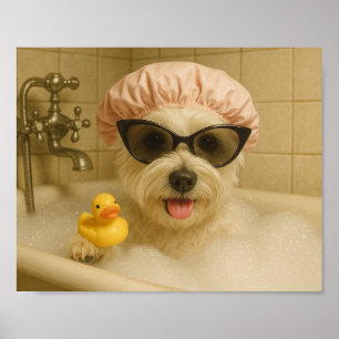 décoration de salle de bain drôle de chien mignon