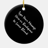 Décoration de souvenir personnalisée par ornement (Dos)