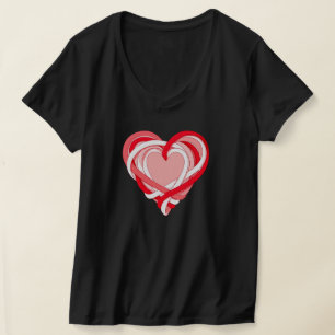décoration des t-shirts de coeur de valentine