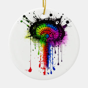 Décoration En Céramique 1005 Groovy Rainbow Tache d'encre