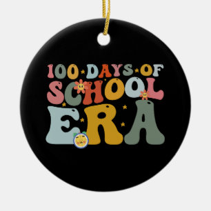 Décoration En Céramique 100 jours d'école ère groovy enseignant enfants