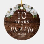 Décoration En Céramique 10 ans comme M. Mme Anniversaire Rustique personna (Dos)