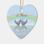 Décoration En Céramique 10e anniversaire Tin Hearts (Gauche)