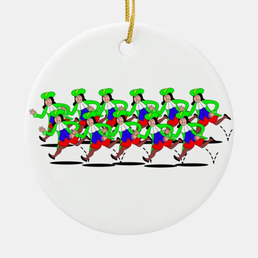 Décoration En Céramique 11 seigneurs Leaping (Devant)