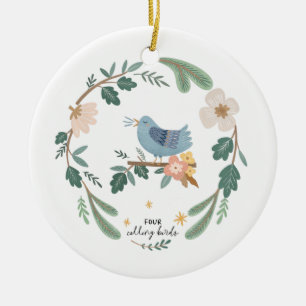 Décoration En Céramique 12 Jours de Noël Vacances Oiseau traditionnel