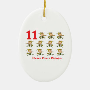 Décoration En Céramique 12 jours onze joueurs de pipeau
