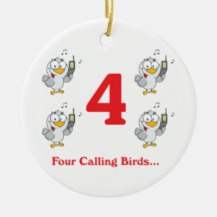 Décoration En Céramique 12 jours quatre oiseaux chanteurs