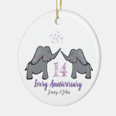 Décoration En Céramique 14e anniversaire de l'éléphant d'ivoire violet (Gauche)