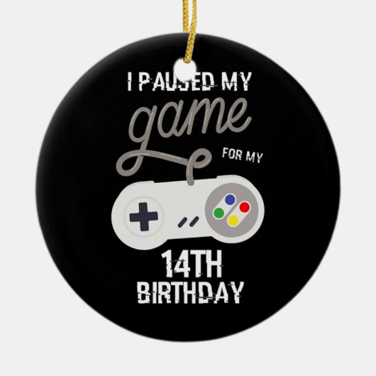 Décoration En Céramique 14e anniversaire Pause Mon jeu 14 ans Joueur (Devant)
