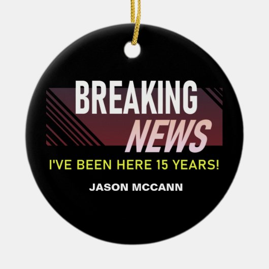 Décoration En Céramique 15 ans Anniversaire du travail 15e emploi (Devant)