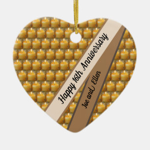 Décoration En Céramique 16e anniversaire du Mariage, coeur de la cire