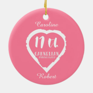 Décoration En Céramique 17e anniversaire Mariage carnélien traditionnel