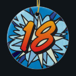 Décoration En Céramique 18 Birthday Photo Fun Retro Comic Book<br><div class="desc">Personalise the name and photo to create a fun trendy superhero comic book pop, 18th Happy Birthday celebration ornaments. Treat a special someone on their special day! A fun, cool and trendy retro comic book pop art-inspired birthday keepsake that puts the wham, zap, pow into any superhero's birthday celebration event....</div>