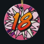 Décoration En Céramique 18 Birthday Photo Fun Retro Comic Book Pink<br><div class="desc">Personalise the name and photo to create a fun trendy superhero comic book pop, Happy 18th Birthday celebration ornaments. Treat a special someone on their special day! A fun, cool and trendy retro comic book pop art-inspired birthday keepsake that puts the wham, zap, pow into any superhero's birthday celebration event....</div>