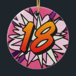 Décoration En Céramique 18 Birthday Photo Fun Retro Comic Book Pink<br><div class="desc">Personalise the name and photo to create a fun trendy superhero comic book pop, Happy 18th Birthday celebration ornaments. Treat a special someone on their special day! A fun, cool and trendy retro comic book pop art-inspired birthday keepsake that puts the wham, zap, pow into any superhero's birthday celebration event....</div>