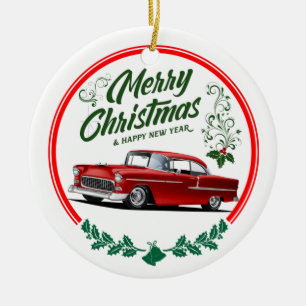 Décoration En Céramique 1955 Classic Car Holidays Ornament Céramique