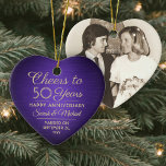 Décoration En Céramique 1 Photo N'IMPORTE QUEL Anniversaire Salutations Pu<br><div class="desc">Salutations et joyeux anniversaire ! Célébrez chaque année anniversaire de mariage avec une photo personnalisée en céramique violet et or en forme de coeur. Photo, nombre d'années, nom du couple et date du mariage sur ce modèle sont tous simples à personnaliser. Le design est composé d'un arrière - plan métallique...</div>