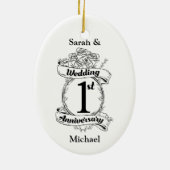Décoration En Céramique 1er anniversaire Mariage (Dos)