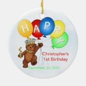 Décoration En Céramique 1er anniversaire Ours royal (Dos)