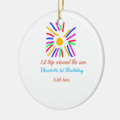 Décoration En Céramique 1er Anniversaire soleil voyage ajouter nom soleil  (Gauche)