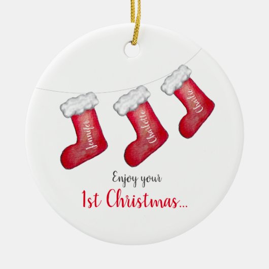 Décoration En Céramique 1er Noël avec nouveau bébé (Devant)