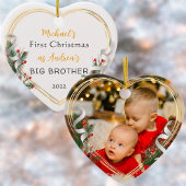 Décoration En Céramique 1er Noël Big Brother Love Gold Frame Photo