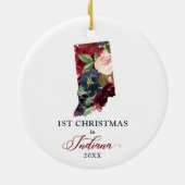 Décoration En Céramique 1er Noël dans Indiana State Personnalisé Accueil (Dos)