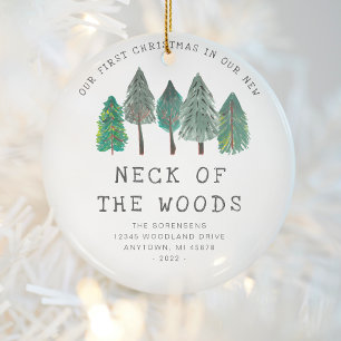 Décoration En Céramique 1er Noël dans notre nouveau coin de bois rustique